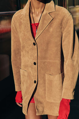 CHAQUETA 100% PIEL ANTE / Tostado - Zara фото 4