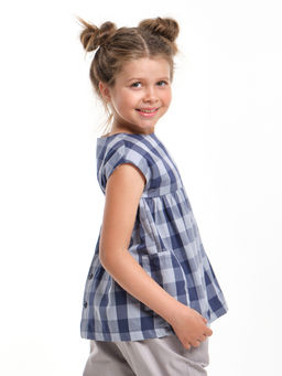 Футболка для девочки UD 1965 клетка - Mini maxi фото 5