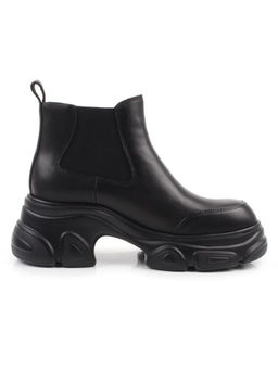 01-H23B-40A BLACK Ботинки демисезонные женские (натуральная кожа, байка)