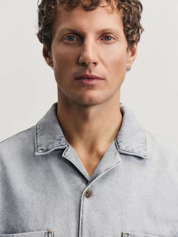 Облегченная джинсовая рубашка / Zarina  фото 7