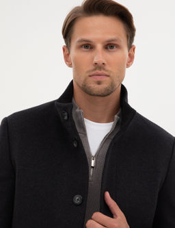 Antrasit Slim Fit Palto - Pierre cardin фото 2