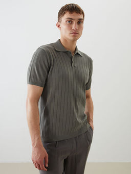 Polo Yaka K?sa Kollu Erkek Triko Kazak