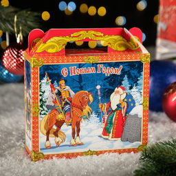 Цена за 10 шт. Подарочная коробка Богатыри, 17,3 х 6,5 х 15 см