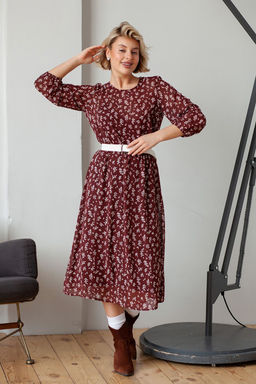 Платье МП-23 цветы на бордо - Took a look фото 2