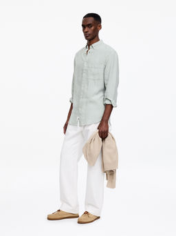 Camisa de lino holgada - H&m фото 6