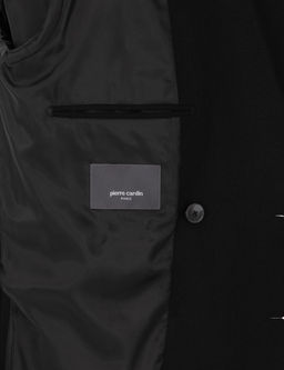 Siyah Ex. Slim Fit Y_n Kar___ml_ Kruvaze Ceket