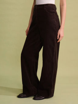 Хлопковые брюки с контрастным отворотом / Zarina фото 3