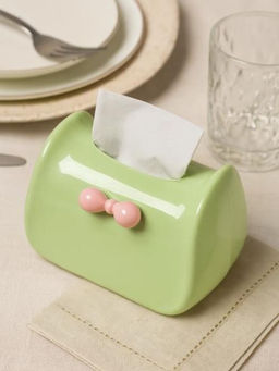 Салфетница Glossy bow, green (21*12,5*12,5 см)
