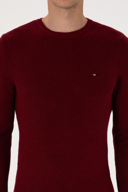 Erkek Slim Fit Bisiklet Yaka Bordo Basic Kazak - U.s. polo assn фото 6