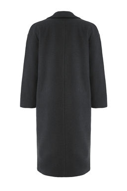 Antrasit Oversize Genis Kesim Uzun Yunlu Kase Kaban TWOAW21KB0038