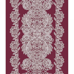Дорожка столовая, сервировочная 50х150см "Кружева" бордо, хлопок "Премиум" 236г/м2, упаковка классическая 28х41см, "Домашняя мода" (Россия)