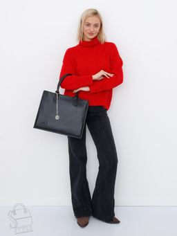 Сумка женская кожаная 1036L black Polina&Eiterou