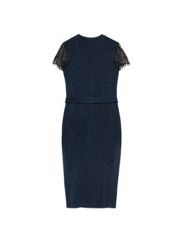 CONTE Прилегающее платье из мерцающей вискозы с кружевом LPL 1159 black-blue black-blue