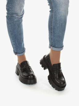 03-C1815-1 BLACK Лоферы женские (натуральная кожа) - Фабричный китай фото 4