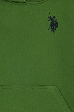Зеленая базовая толстовка для мальчика - U.s. polo assn фото 3