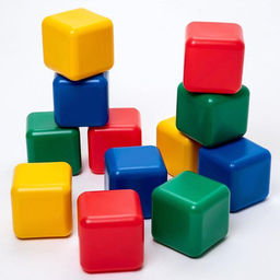 Кубики детские, пластиковые, цветные, 12 штук, 12×12 см