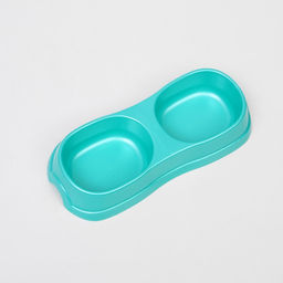 Миска двойная 2 х 0,3 л, 28 х 12,5 х 5 см, светло-зеленый перламутр