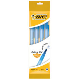 Цена за 2 шт. Набор ручек шариковых 4 штуки BIC "Round Stic Classic", узел 1.0 мм, среднее письмо, синие чернила
