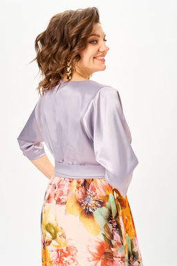 Платье Anastasia Mak 1229-Ш лиловый+ цветы  фото 4