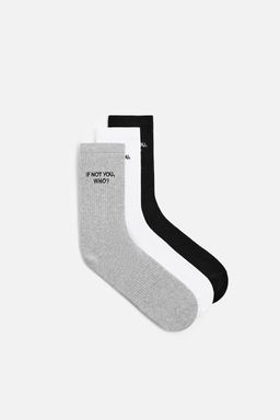 3-PACK OF SLOGAN SOCKS - Zara фото 2