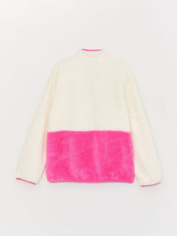 Dik Yaka Nak??l? Uzun Kollu Pel?? K?z ?ocuk Fermuarl? Sweatshirt - Waikiki фото 3