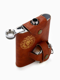 Фляжка со складной стопкой в чехле «Лев», 240 мл, 75 мл