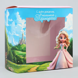 Цена за 5 шт. Коробка-фоторамка складная Маленькой принцессе, 14 х 14 х 8 см - Дарите счастье фото 2