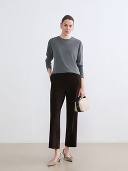 Beli Lastikli Kad?n Kadife Pantolon