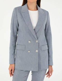 _ndigo Slim Fit Keten Kar___ml_ Ceket