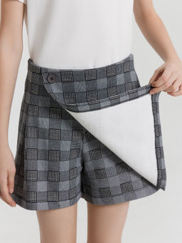 Шорты юбка для девочек серые в клетку - Mark formelle фото 6