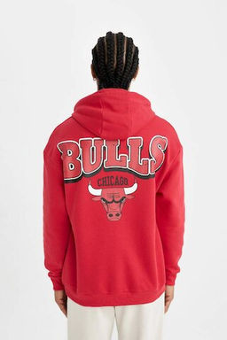 DeFactoFit Толстовка свободного покроя с капюшоном NBA Chicago Bulls  фото 7