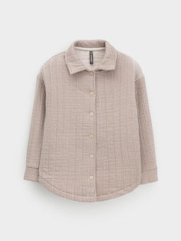 КР 302578/бежевый,гусиная лапка к625 рубашка для дев