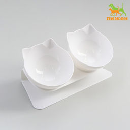 Миски пластиковые на белой подставке 27.51415 см белые