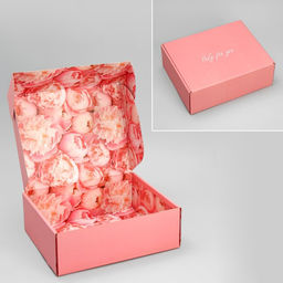 Коробка подарочная складная, упаковка, Нежные пионы, 27?21?9 см