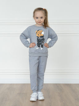 Костюм детский меланж тедди в наушниках 7045г (116, 60)