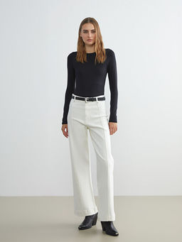 Wideleg Kad?n Jean Pantolon