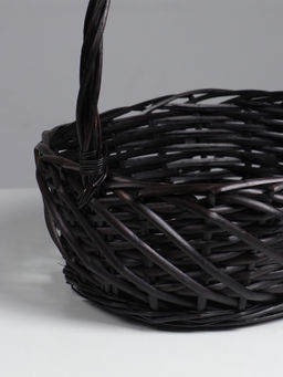 Корзина плетёная для хранения Trog, лоза, с ручкой, тёмно-коричневая, набор 3 шт.