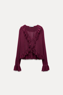 RUFFLED KNIT BLOUSE - Zara фото 7