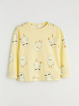 Bisiklet Yaka Desenli Kad?n Pijama ?st?