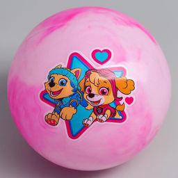 Мяч детский Paw Patrol Скай и Эверест, 22 см, 60 г, мрамор, МИКС