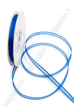 Лента органза с атласными краями 0,7 см*25 ярд (SF-8087) синий №40
