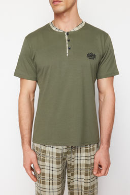 TRENDYOL MAN Antrasit Regular Fit Ekose Orme Pijama Tak?m? TMNSS24PT00037 - Trendyolmilla фото 12
