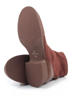 01-H24B-34HJ BROWN Ботинки демисезонные женские (натуральная кожа, велюр)
