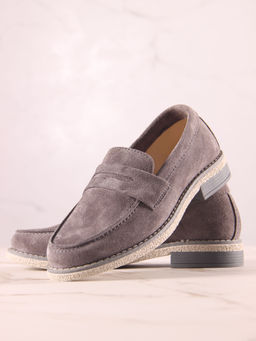 Лоферы 176.rosegr.Серый замок замша