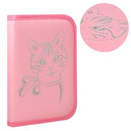 Пенал школьный, арт.53973/ 24 КОШКА (без наполнения, 13.3x20x3.5 cм, искусственная кожа, молния, выс