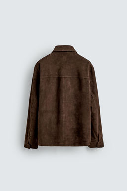 SOBRECAMISA PIEL ANTE BOLSILLOS / Marr?n - Zara фото 8