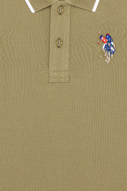 Футболка с воротником поло цвета хаки для мальчиков Basic - U.s. polo assn фото 7