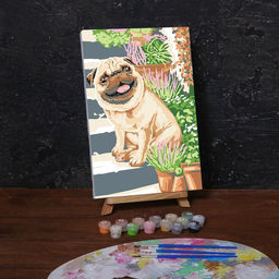 Картина по номерам на холсте с подрамником Мопс 20х30 см - Школа талантов фото 2