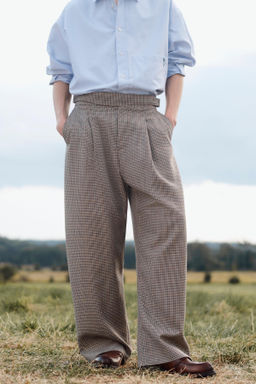 LIMITED EDITION CHECK WOOL SUIT TROUSERS - Zara фото 2