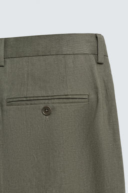 PANTAL?N TRAJE 100% LINO / Verde claro - Zara фото 8